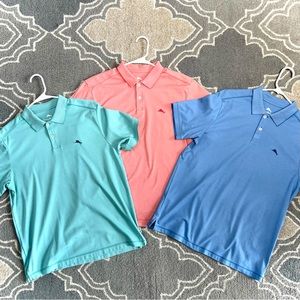 Lot of 3… Tommy Bahama Supima Cotton Polo Shirts Sz M